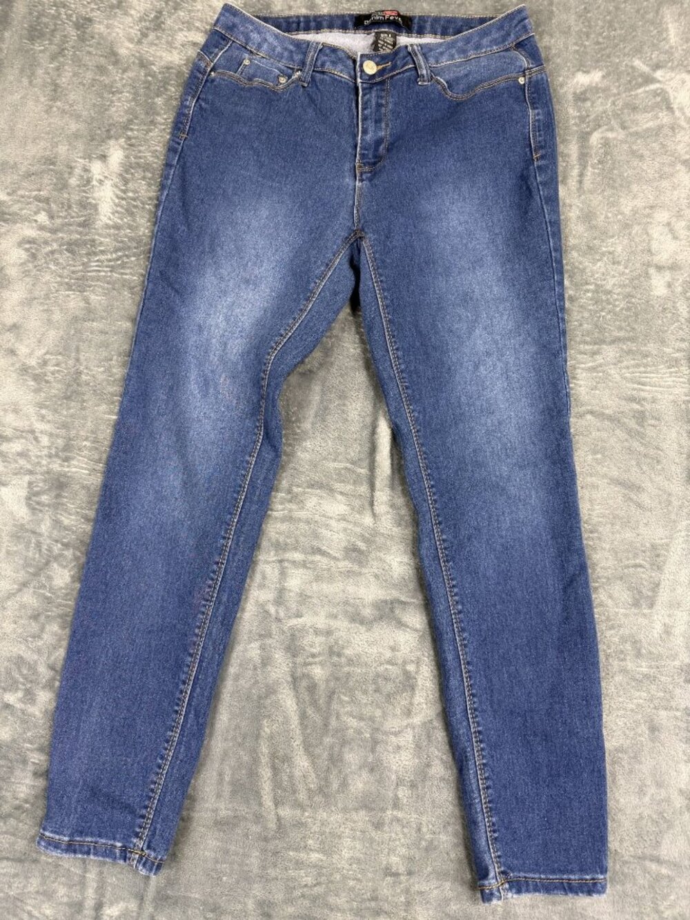Denim Fever Womens Blue Mid Rise Skinny Stretch Jeans Size 8